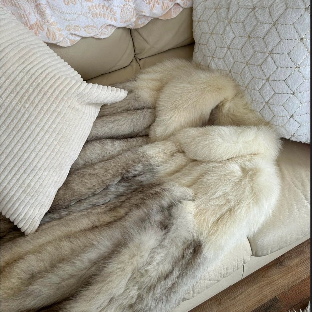 Saga Furs Cream and Light Brown Fur Ski Jacket - Picture 2 of 5
